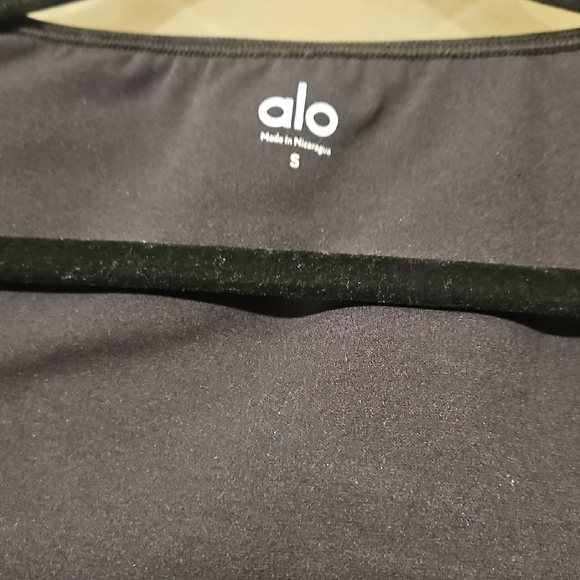 ALO Yoga Long-Sleeve Square Neck Top in Charcoal - Picture 2 of 2